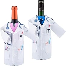 White Coat Ceremony Gifts,Wine Bottle Doctor Coat,Doctor Wine Bottle Cover,Nurse Wine Bottle Cover,Doctor Coat for Wine Bottle,Retirement Gift for Doctor Wine Cover,Medical Student Gifts,Doctor Gifts