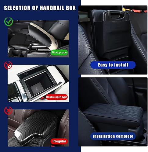 Miniatura 5 de Ziciner Funda para consola central de automóvil, almohadilla de protección de cojín de espuma viscoelástica de cuero, almohada impermeable para