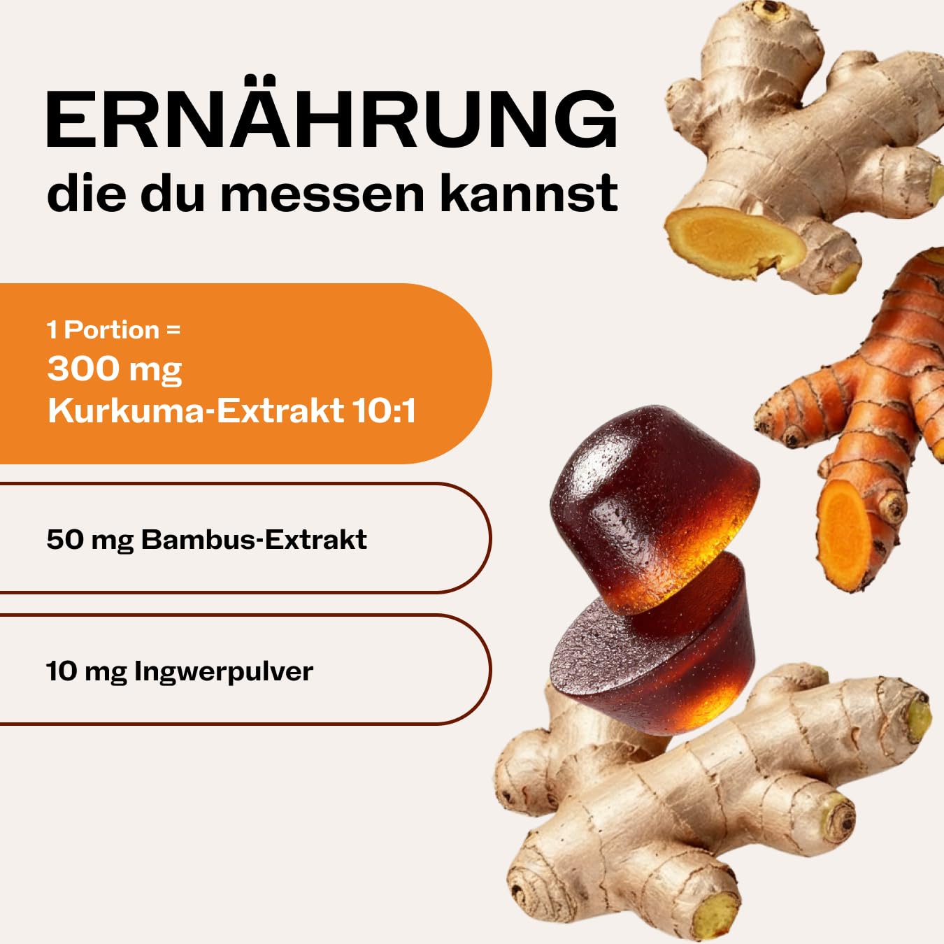 Vimergy NutriDense Fruitylicious Turmeric – Kurkuma + Ingwer Fruchtbissen (kaubar) – glutenfrei, ohne künstliche Süßstoffe, Nahrungsergänzung, 60 Stück (30 Portionen)