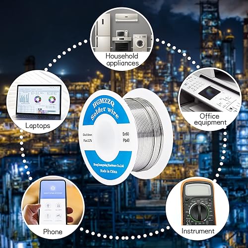 Miniatura 30 de Alambre de soldadura 60-40 con colofonía para soldadura eléctrica