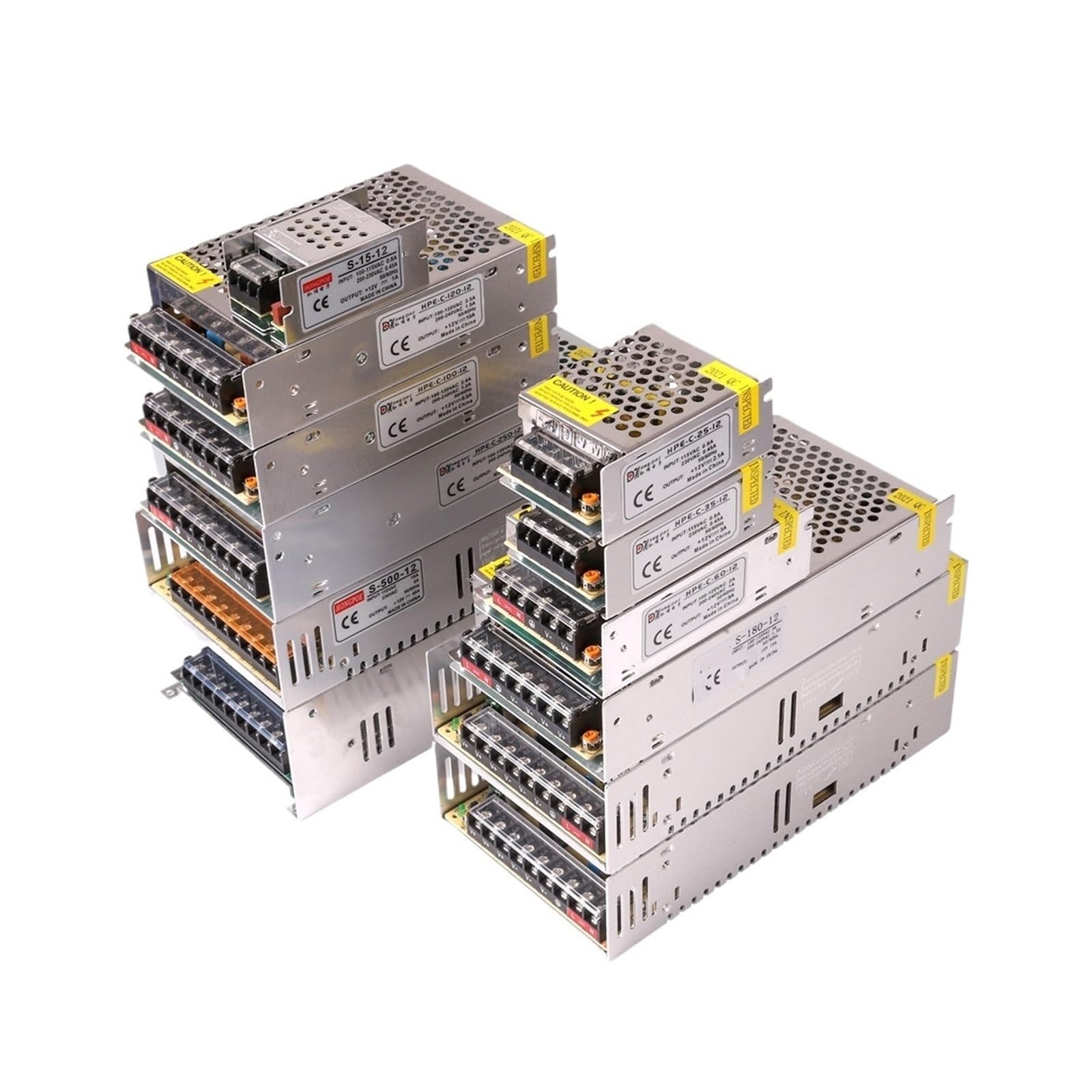 1 x Netzteil 12 V DC, Trafo 1 A, 2 A, 3 A, 5 A, Adapter 6 A, 8,5 A, 10 A, 15 A, Netzteil 20 A, 25 A, LED-Treiber 30 A, 33 A für LED-Streifen (50 W)