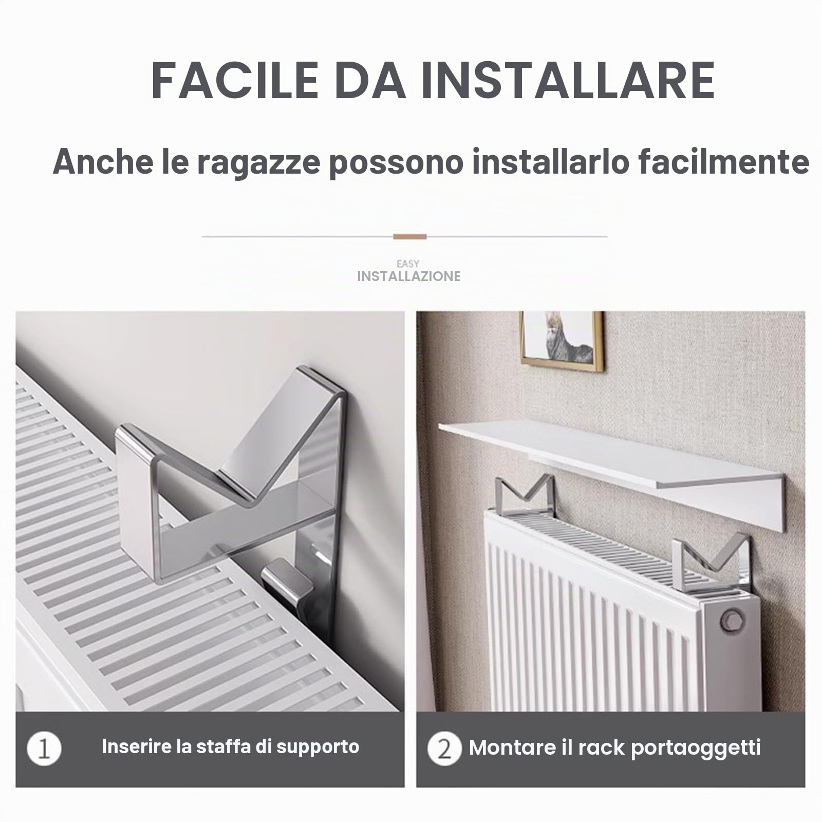 Mensola per Termosifone,Termosifone Alluminio,Copritermosifone Bianco Moderno,Copri Termosifone,Copri Caloriferi Termosifoni in ghisa,Antifumo Antipolvere,per Ufficio,Domestico,Soggiorno(35cm)