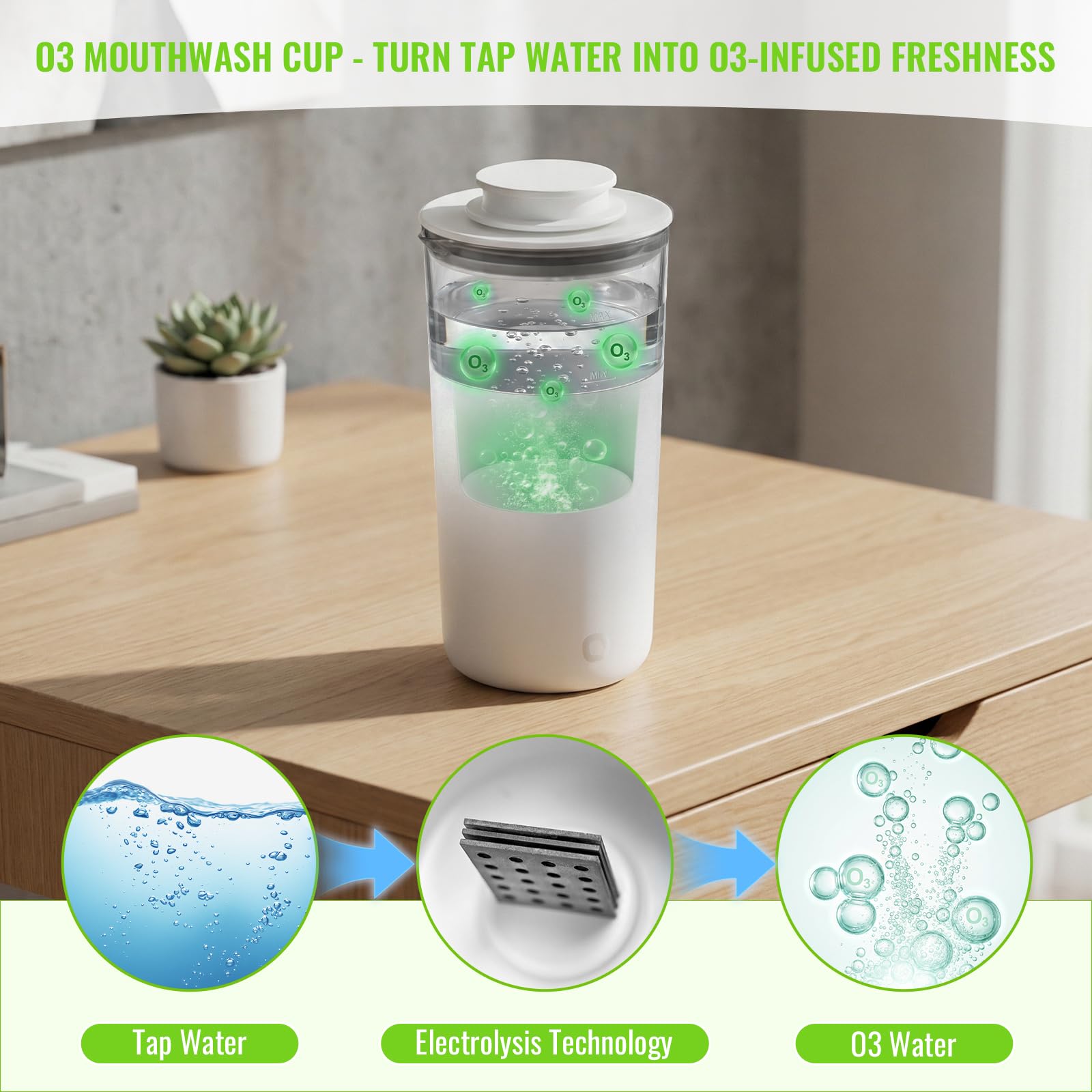 Amazon.com: Ozone Hydrogen Water Cup – O3 Generator, 12oz