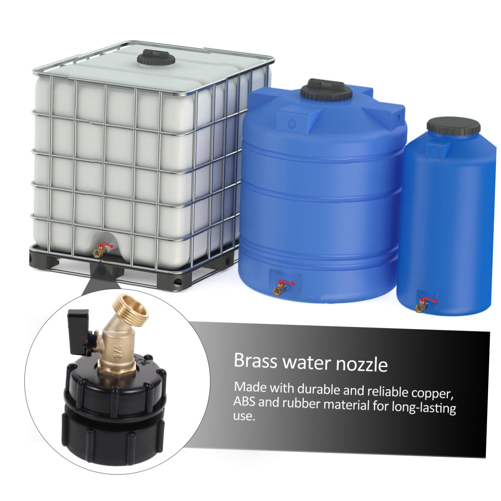 Kisangel 3 Piezas Babero De Manguera Tanque Ajuste De Barriles De Tonelada Aireador Kit De Grifo De Lluvia Conector De Manguera Grifo De Barriles De Tonelada Depósito De Agua Abs