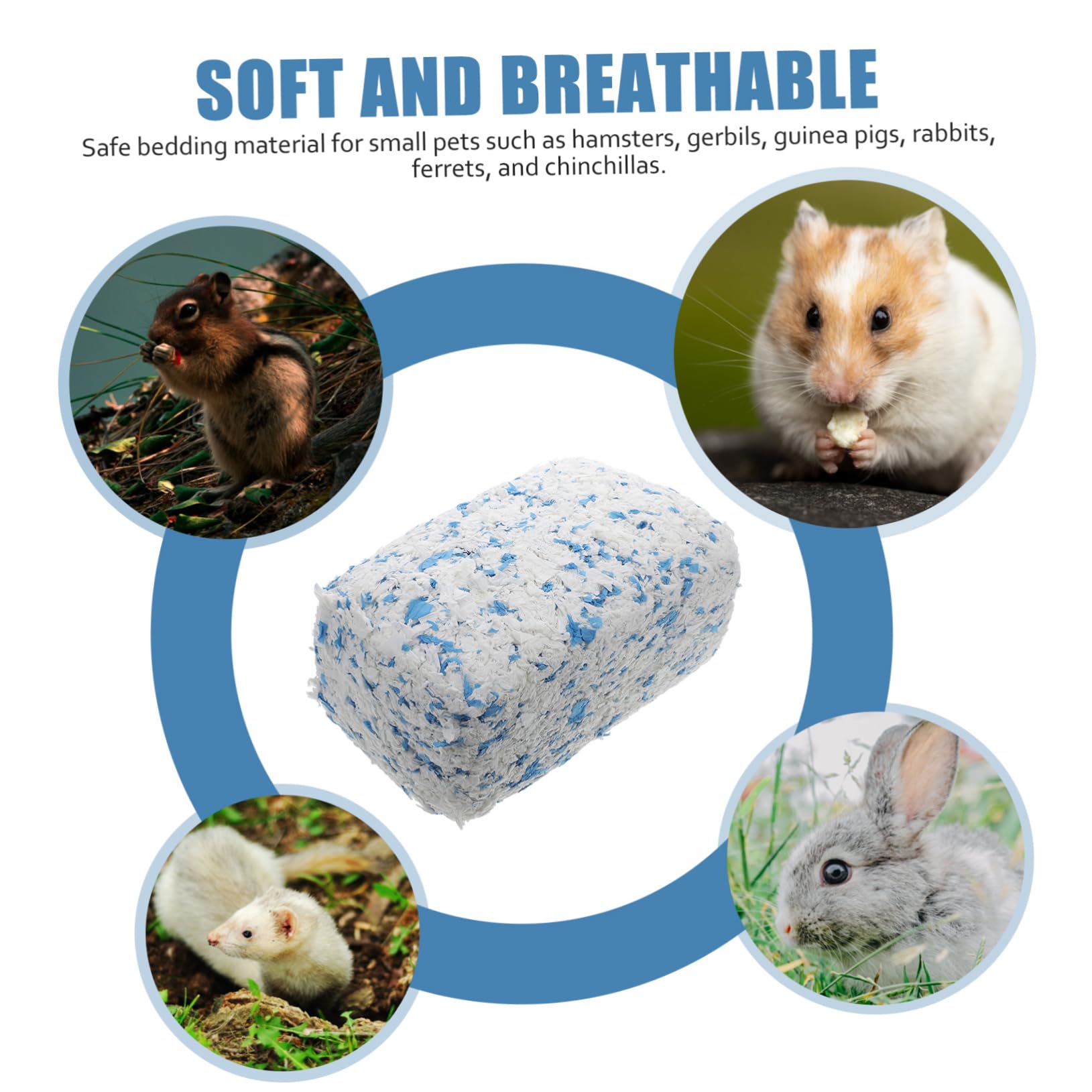 Toyvian Lettiera in Carta per Piccoli Animali e Cincillà, 1 Sacchetto da 450g, Bassa Polvere, Soffice, per Gabbia Pulita | Cincillà e Gerbillo, Uso in Gabbia, Carta Soffice e Voluminosa, Mantiene Fondo Asciutto e Pulito
