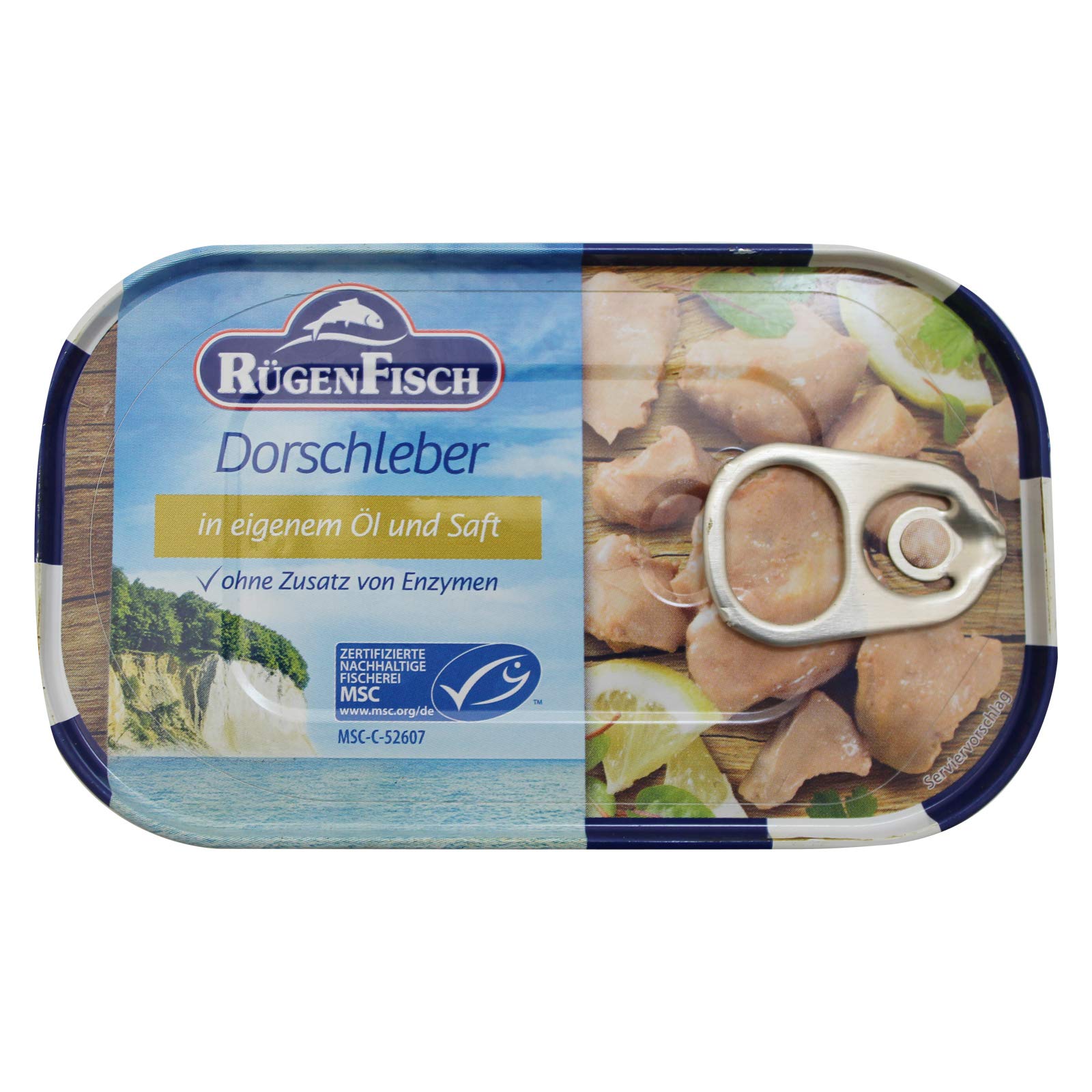 12er Pack Rügen Fisch Dorschleber in eigenem Öl und Saft (12 x 120 g)