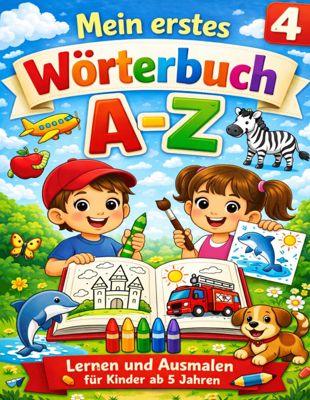 Mein erstes Wörterbuch: Das große ABC-Lern- und Ausmalbuch für Kinder ab 5 Jahren (Mein erstes Schuljahr)