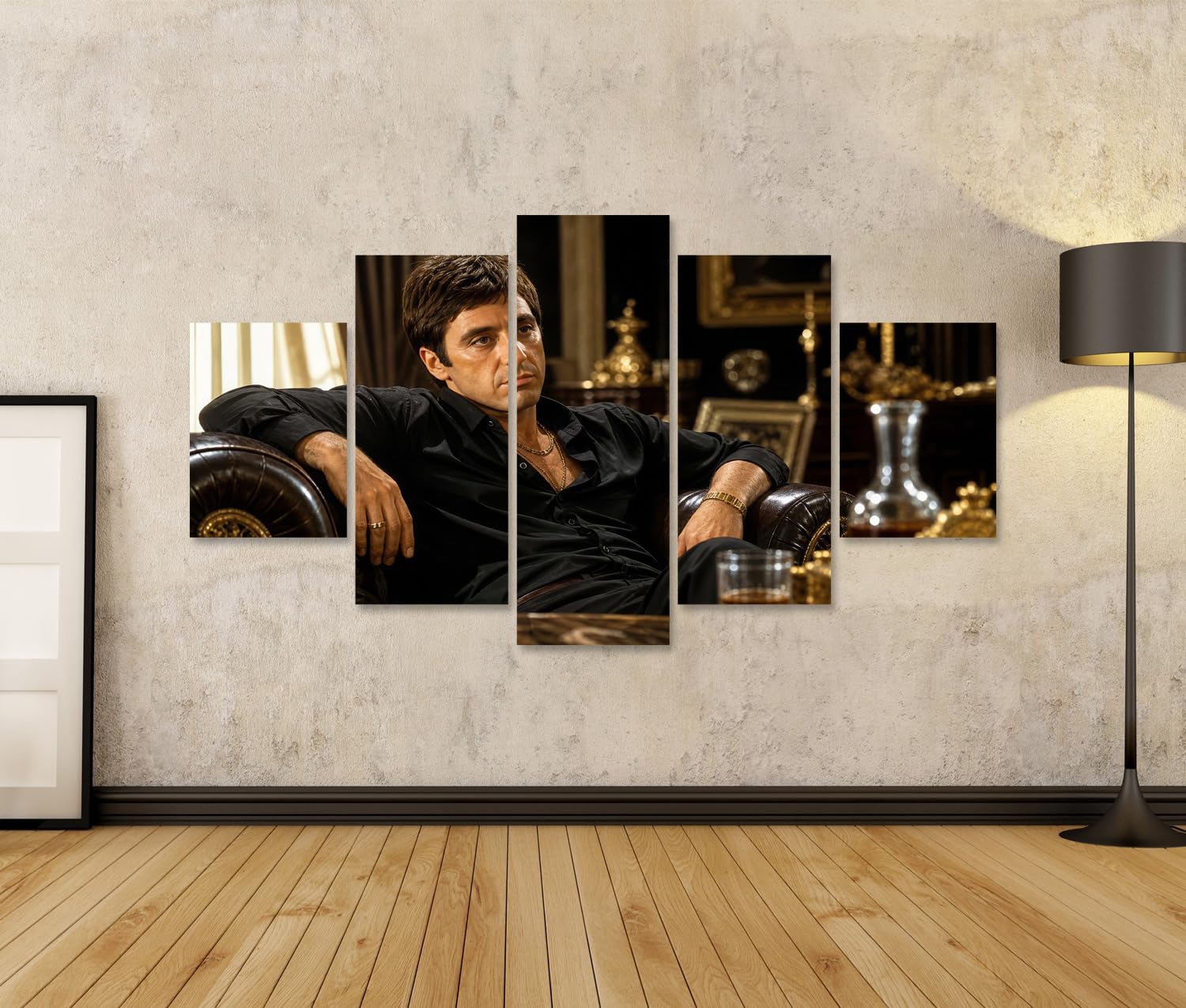 islandburner Bild auf Leinwand Elegantes Mafia-Ambiente Wandbild Wohnzimmer Für Filmfans - 5-teilig