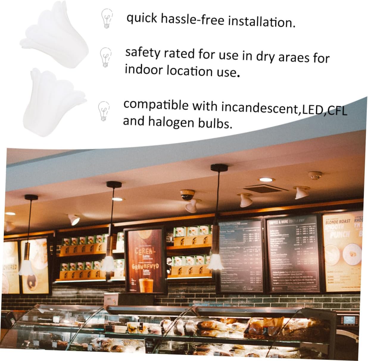 Replaceable Glass Ceiling Lamp Shade Floral Shape Wall Light Cover for Bedroom Elegant Glass Design for Warm Ambiance and Easy Installation