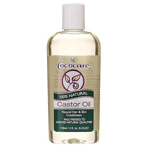 Cococare Aceite de ricino para un cabello sano, hidratante para pestañas y piel, aceite de ricino orgánico, 4 onzas