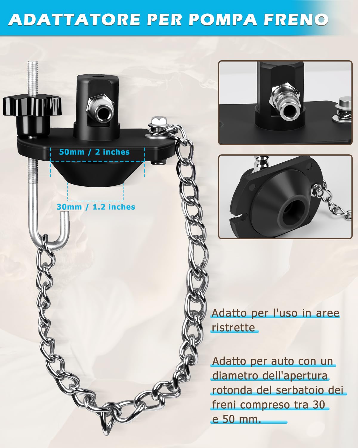DAYUAN Spurgo freno 3L con serbatoio di aspirazione da 1 l per E20 (diametro 45 mm), per auto e moto, dispositivo di sfiato dei freni, cambio liquido dei freni, bottiglia di sfiato dei freni
