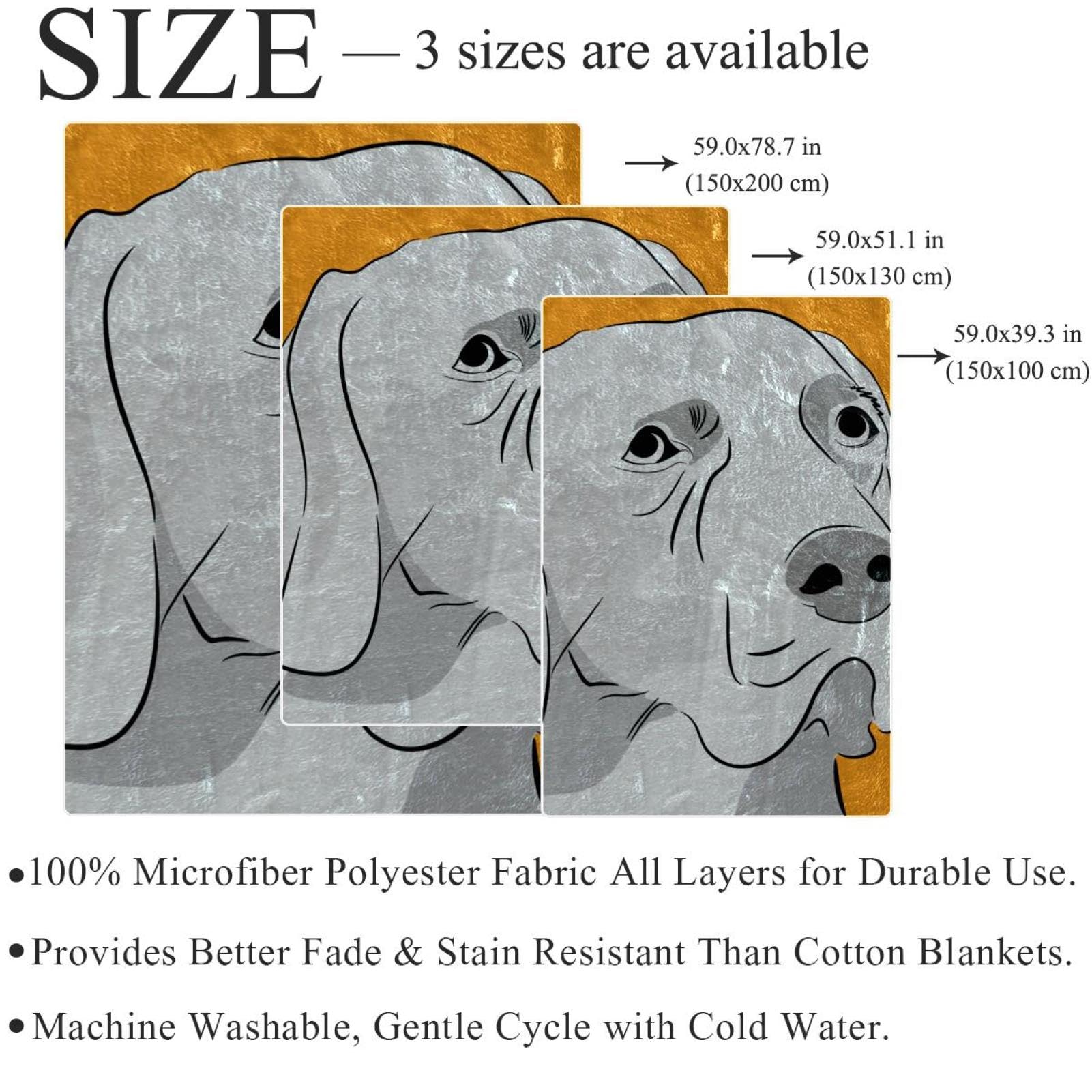 Couverture Polaire Chien Jaune Couverture Plaid Chaude Douce pour Lits Canapés Chaises Divans 150×200cm