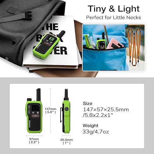 Miniatura 5 de BAOFENG GT-18 Walkie Talkies para niños adultos, radio bidireccional recargable FRS de largo alcance sin licencia, batería de 1500 mAh, 22 canales