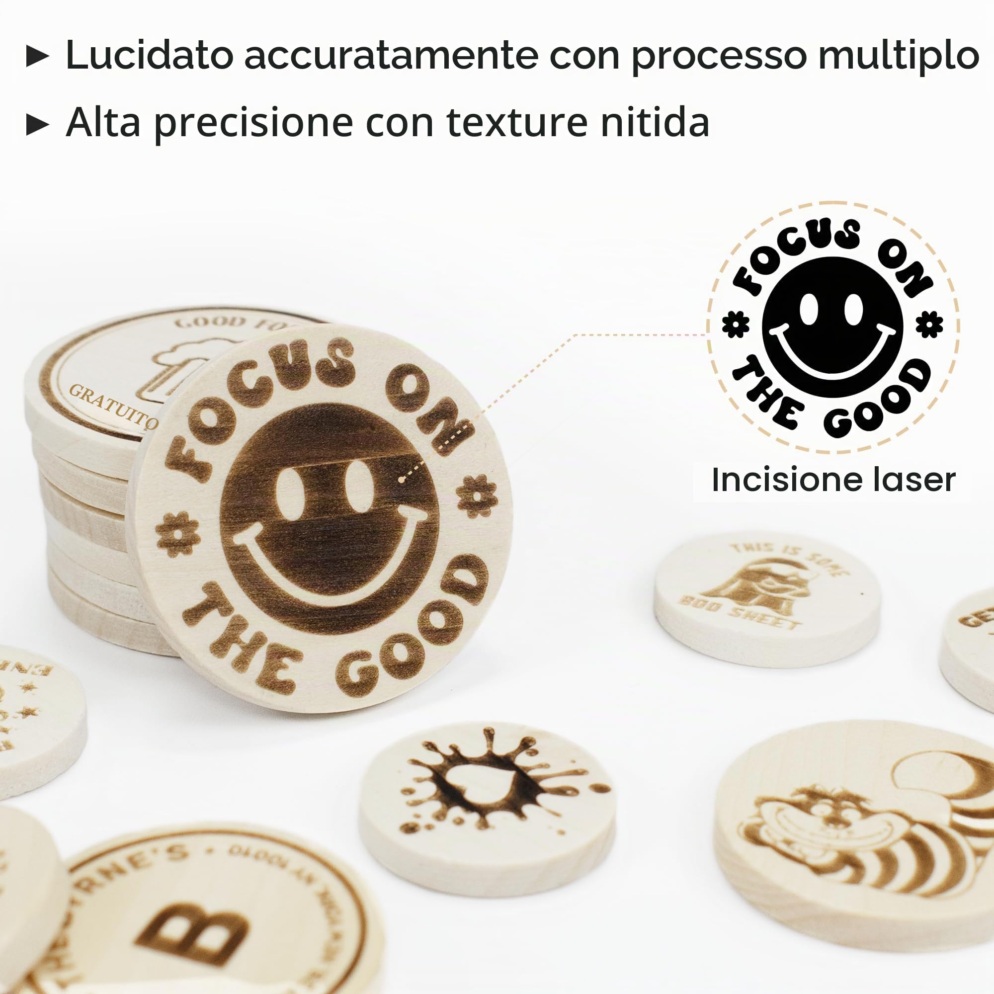 30-1000 gettoni in legno personalizzati, incisione laser, stampa a colori UV, immagini di testo logo, gettoni da poker per bar, festa, giorno personalizzare