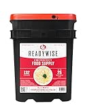 ReadyWise Emergency Food Supply - 132 Servings&comma; Survival Bucket&comma; Dehydrated & Freeze Dried Protein Meals&comma; Camping Essentials&comma; Ready to Eat Disaster Prepping Supplies&comma;up to 25 Year Shelf Life