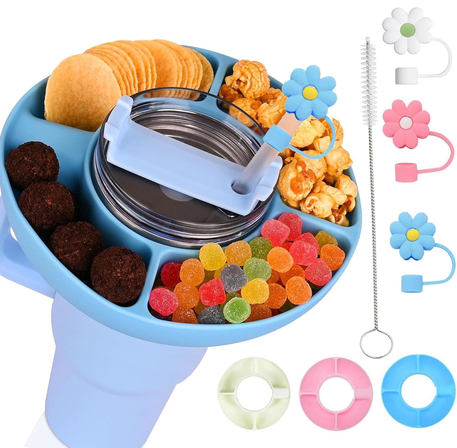Stanley Bol à goûter avec couvercle – Plateau à goûter réutilisable en silicone et support pour accessoires de gobelet Stanley