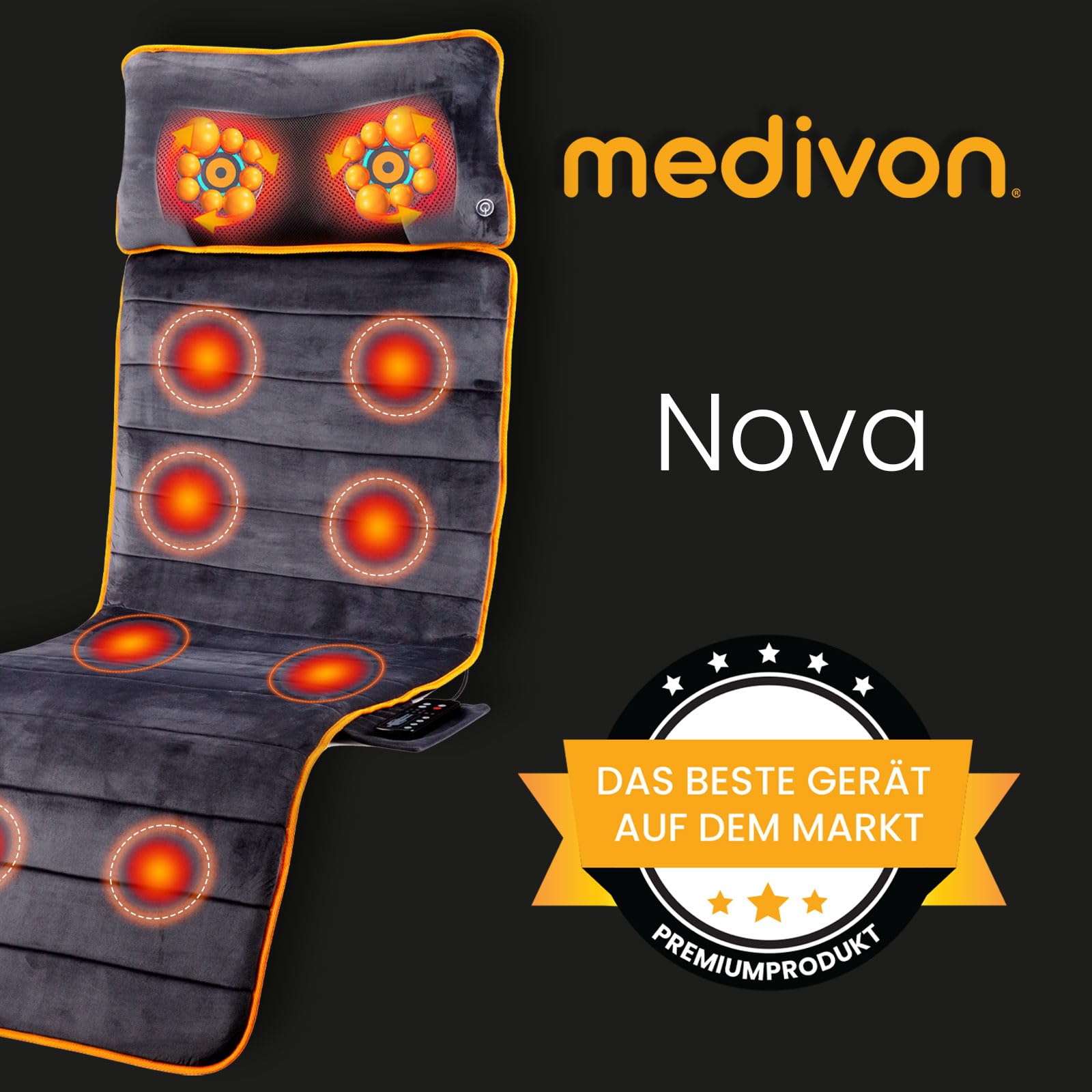 MEDIVON Nova Tapis de massage doux, agréable au toucher, gris, universel"