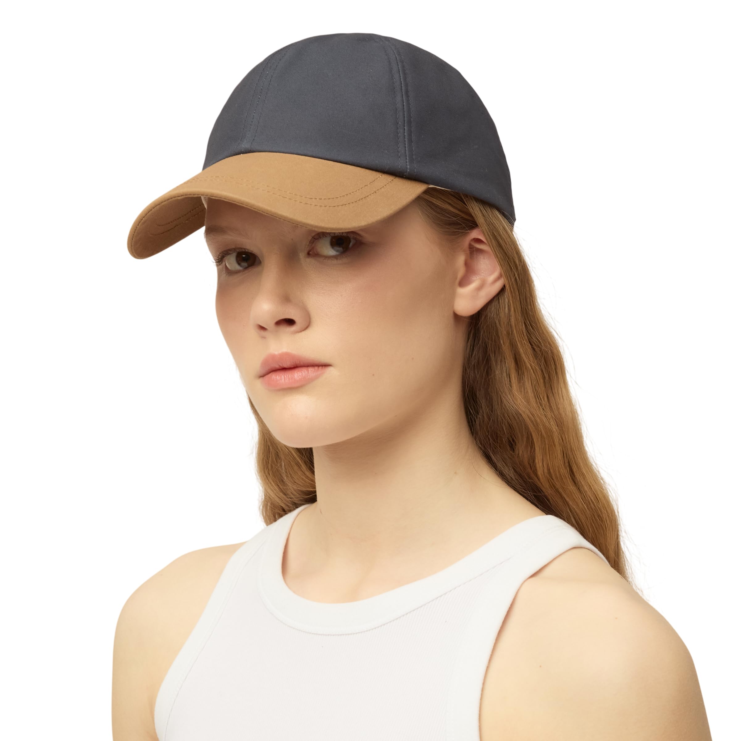 Tilley Unisex Navy/Tan Waxed Cotton Baseball Cap, Adjustable, Water Resistant, Outdoor, One Size ()