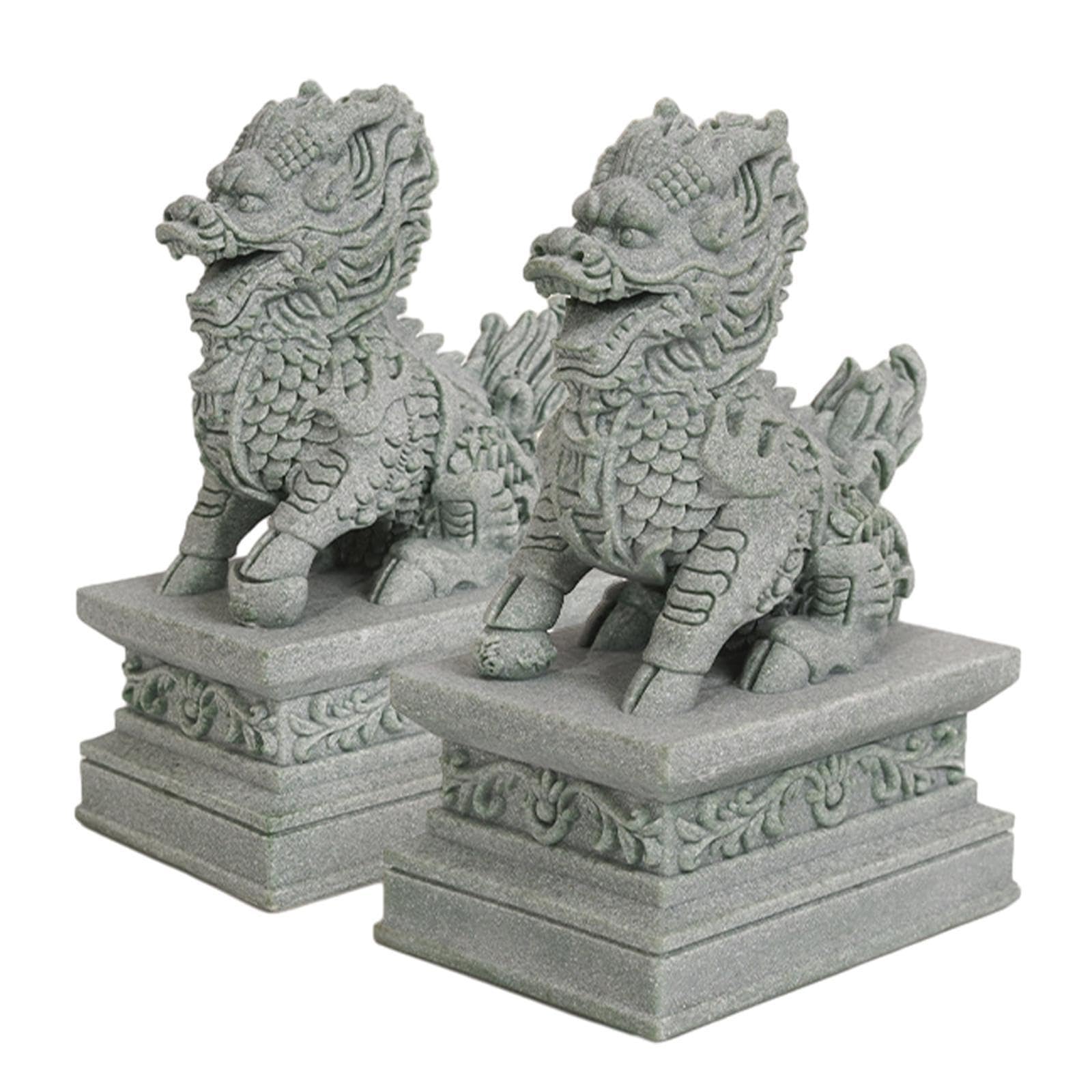 Twisaxc Green Landscape Decor Miniature Figurines Shelf For Creative Eco Friendly Shelf Decor With Fine Workmanship For Creative Miniature Kirin Statues Are Made Of