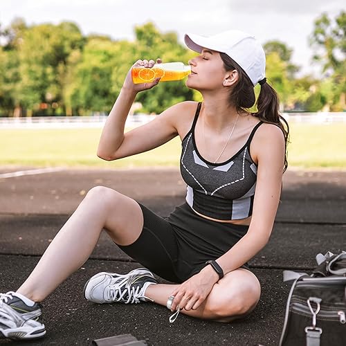 Miniatura 6 de Zubebe 20 botellas de agua reutilizables de 10 onzas, botellas transparentes a granel con tapas de acero inoxidable a prueba de fugas, botellas