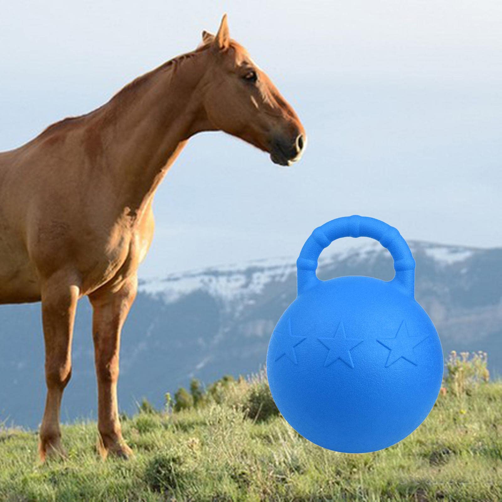 Pelota de Juego Goma, Pelota de Juguete para Perros, Pelota de Caballo para Entrenar Caballos, Accesorios de Juego, Azul Real