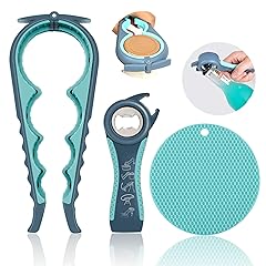 Jar Opener for Weak Hands, Seniors with Arthritis, 5 in 1 Multi Function Bottle Opener Lid Opener For Arthritic Hands with Non Slip Rubber Jar opener Gripper Pad