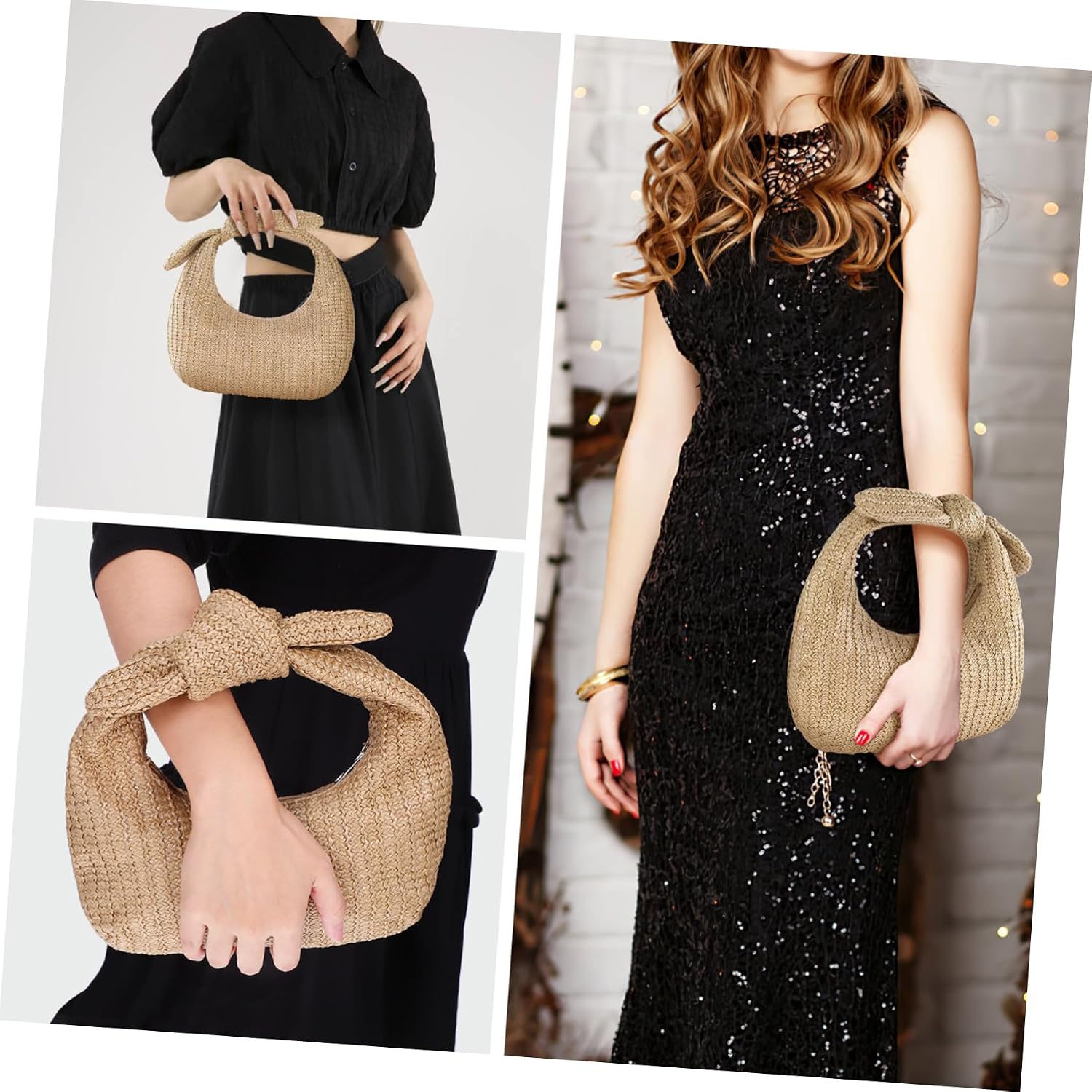 Bow Handbag for Women Summer Clutch Purse for Vacation Versatile Decorative Bag for Travel Shopping and Home Storage