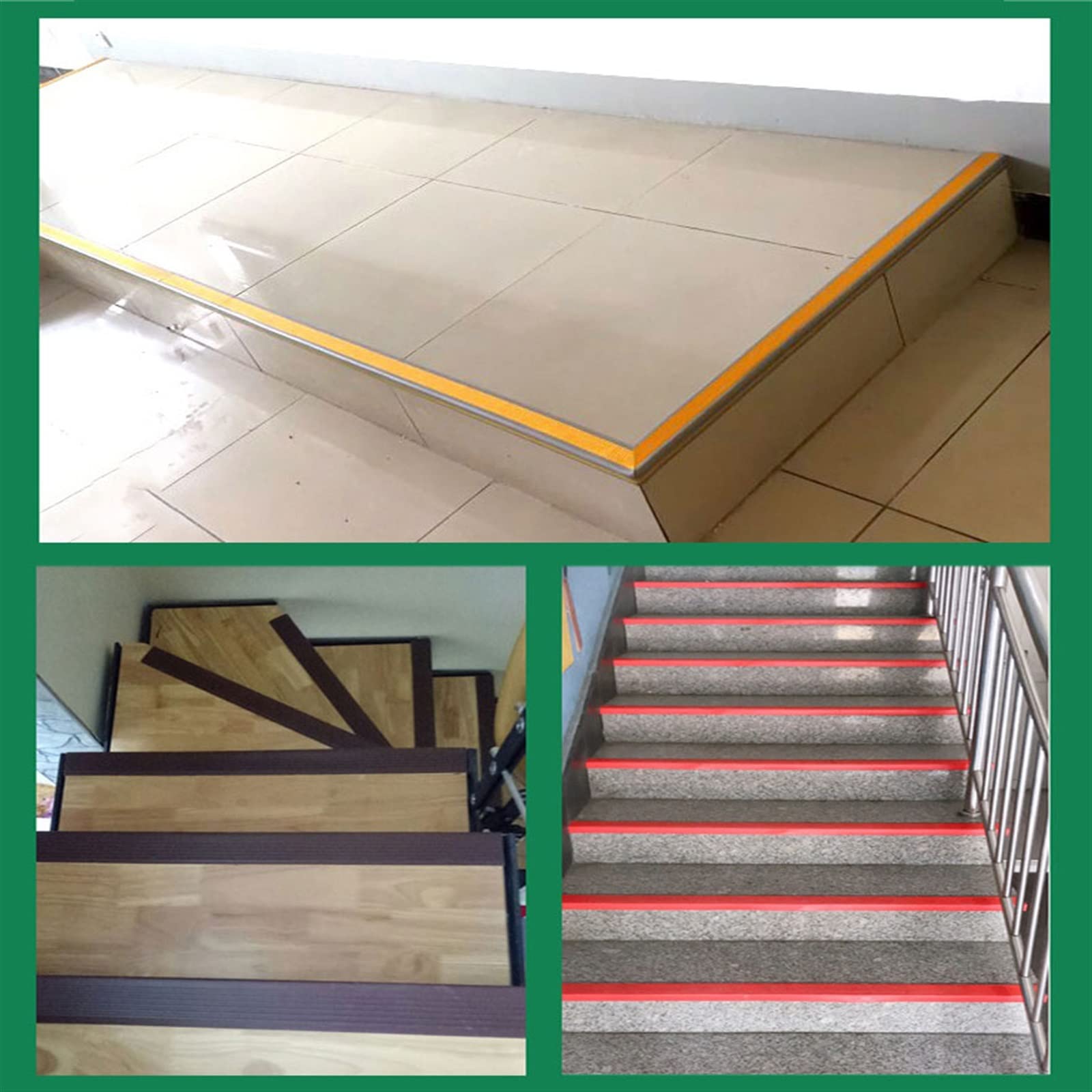 Strisce di protezione antiscivolo per scale, 5 m, impermeabili, strisce di sicurezza per interni ed esterni, gradini e angoli