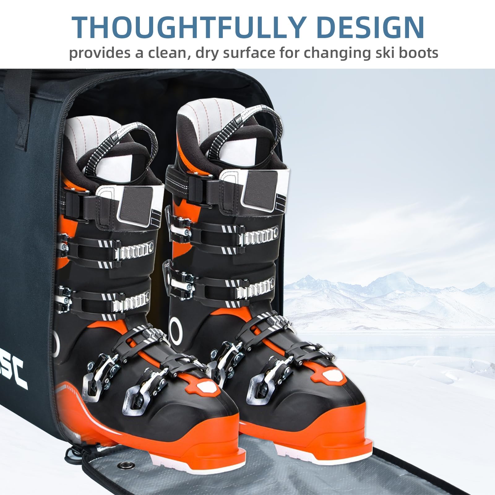 Schoen En Helm Opbergtas AUMTISC Skischoentas Met Helmvak - Rugzak Met Riemen - Waterdicht - Voor Skiën, Snowboard En Schaatsen - Zwart Ski Draagtas