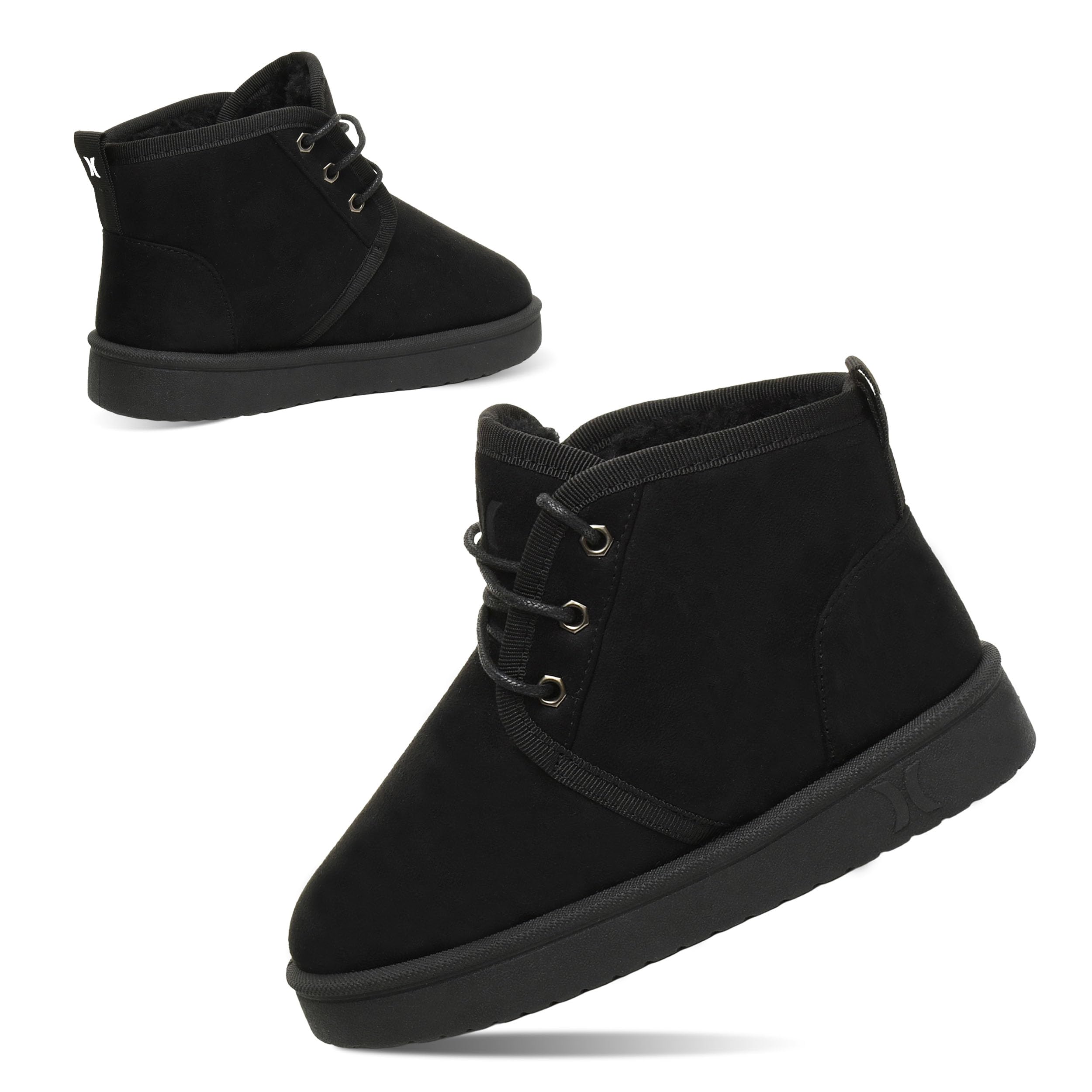 Hurley Kids Mosi Winter Boots - Fleece Lined Suede Snow Boots for Boys and Girls with Non-Slip Sole, Kids lace up Winter Boots