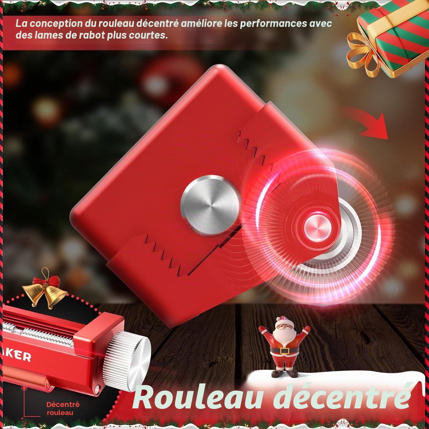 Saker Gabarit d'affûtage pour ciseaux, guide en bois avec pierre à aiguiser - Kit d'affûtage excentré rouge et pierre diamantée pour couteaux, ciseaux et rabots