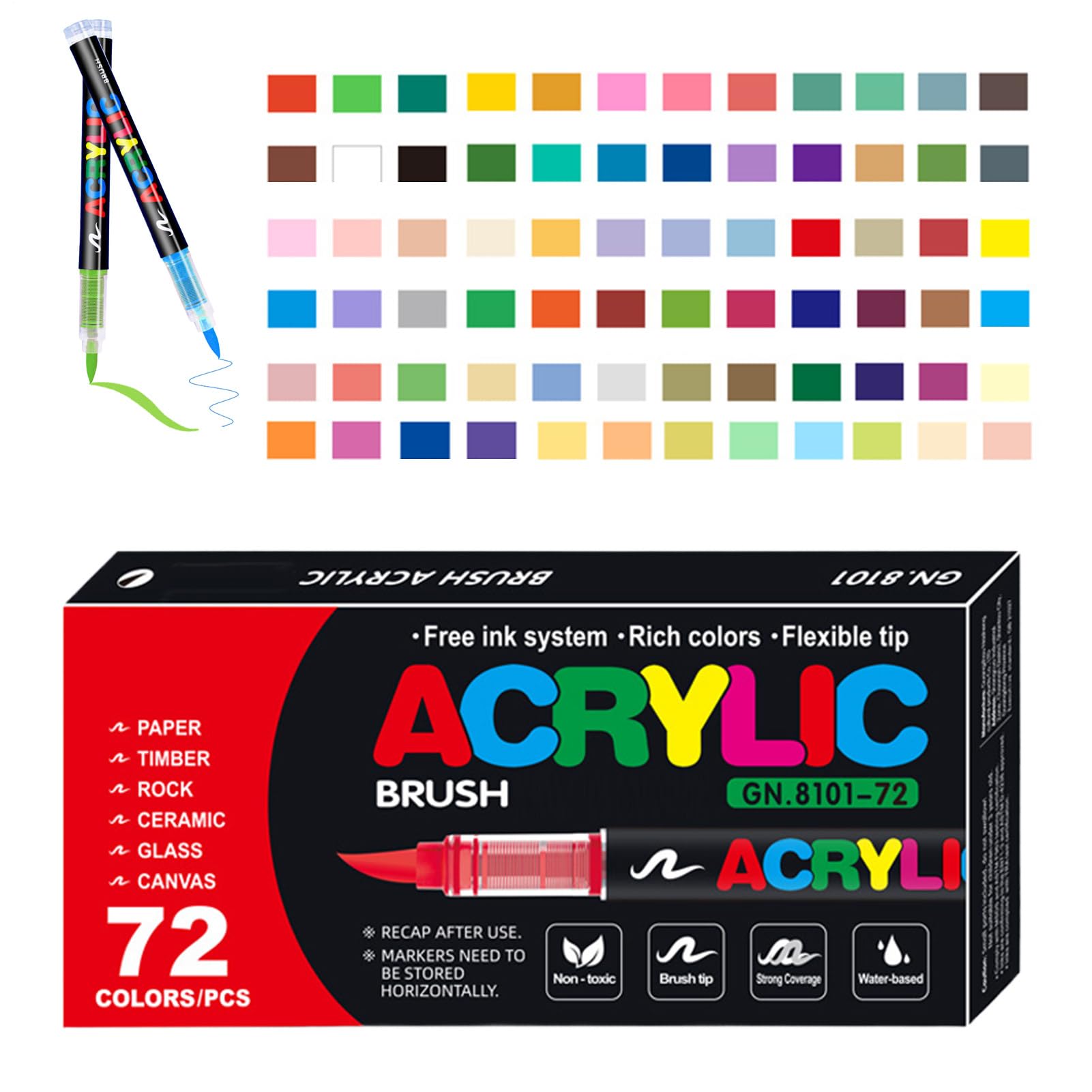 Acrylmarkierungen, Acrylbürstenmarkierungen - Malstift Papier | Multifunktionale Acrylfarbe Markierungsstift und Bastelbedarf, Kinder Und Erwachsene