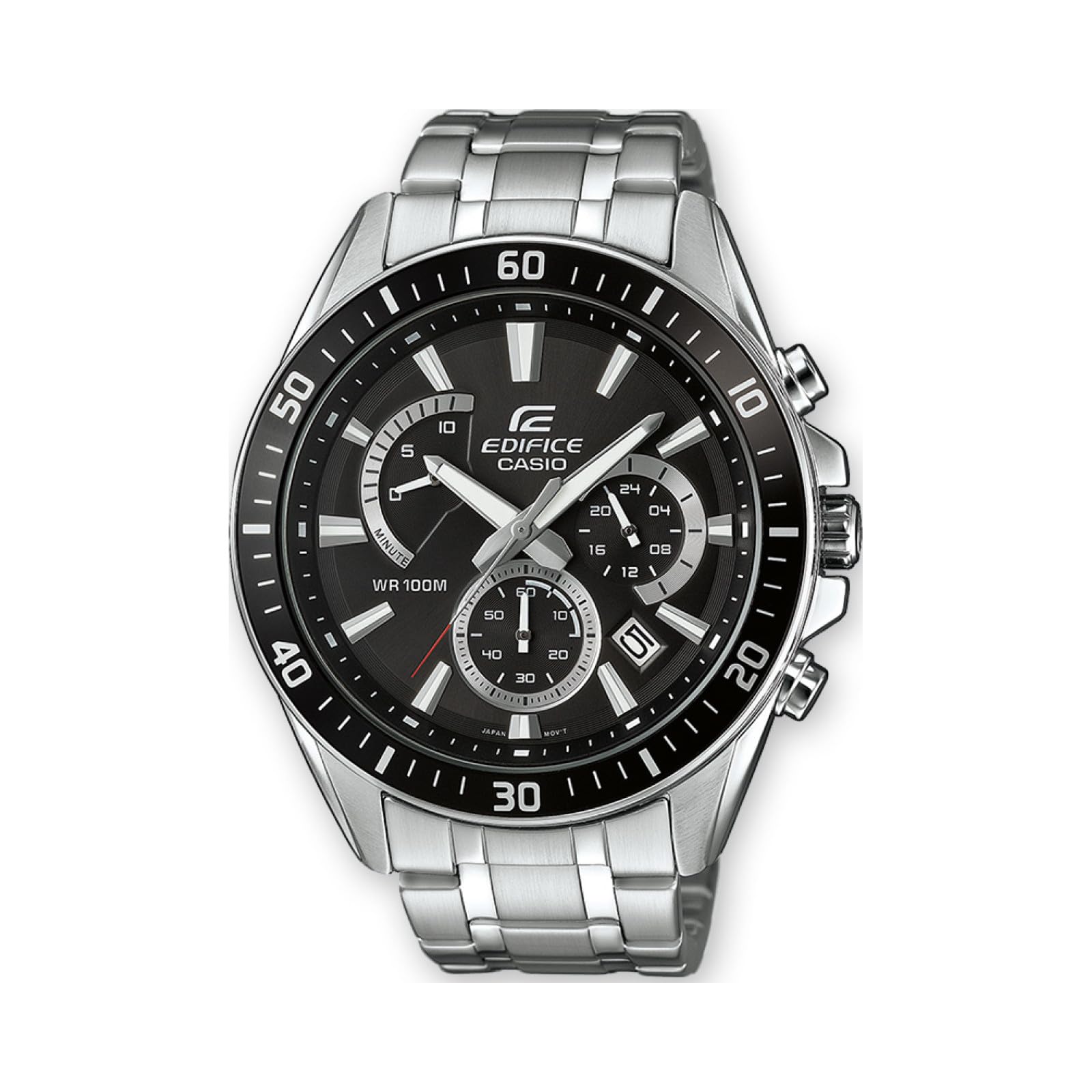 Casio Edifice Herrenarmbanduhr, massives Edelstahlgehäuse und Armband, 10 BAR