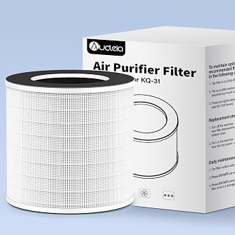Aucleia True H13 HEPA Replacement Filter for KQ-31/KQ-31A Purifier | Original H13 Hepa Replacement Filter Captures Dust, Pet Hair, Smoke And Odors, Air Cleaner for 99.99% Allergies