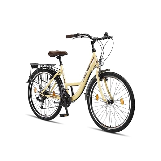 Chillaxx Bike Strada Premium City Bike 26 and 28 Inch – Girls Boys Men and Women – 21 Speed Derailleur – Dutch City Bike