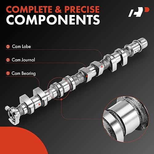 Miniatura 3 de A-Premium Árbol de levas del motor de admisión y escape compatible con Chevrolet Aveo 2009 1.6L, Aveo5 2009 1.6L y Pontiac G3 2009 1.6L 2-PC Set
