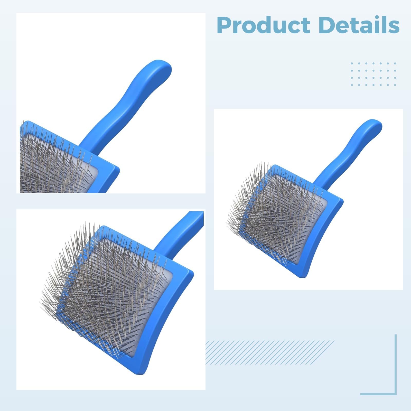 Fellpflegebürste für Hunde Set, Entfilzungsbürste mit Edelstahlkamm, ergonomischer Griff, lange Stifte, zum Entfernen loser Unterwolle, geeignet für Hunde, Katzen und andere Haustiere