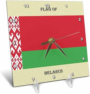 3dRose 6x6 Desk Clock - Flag of Belarus Flags of The World
