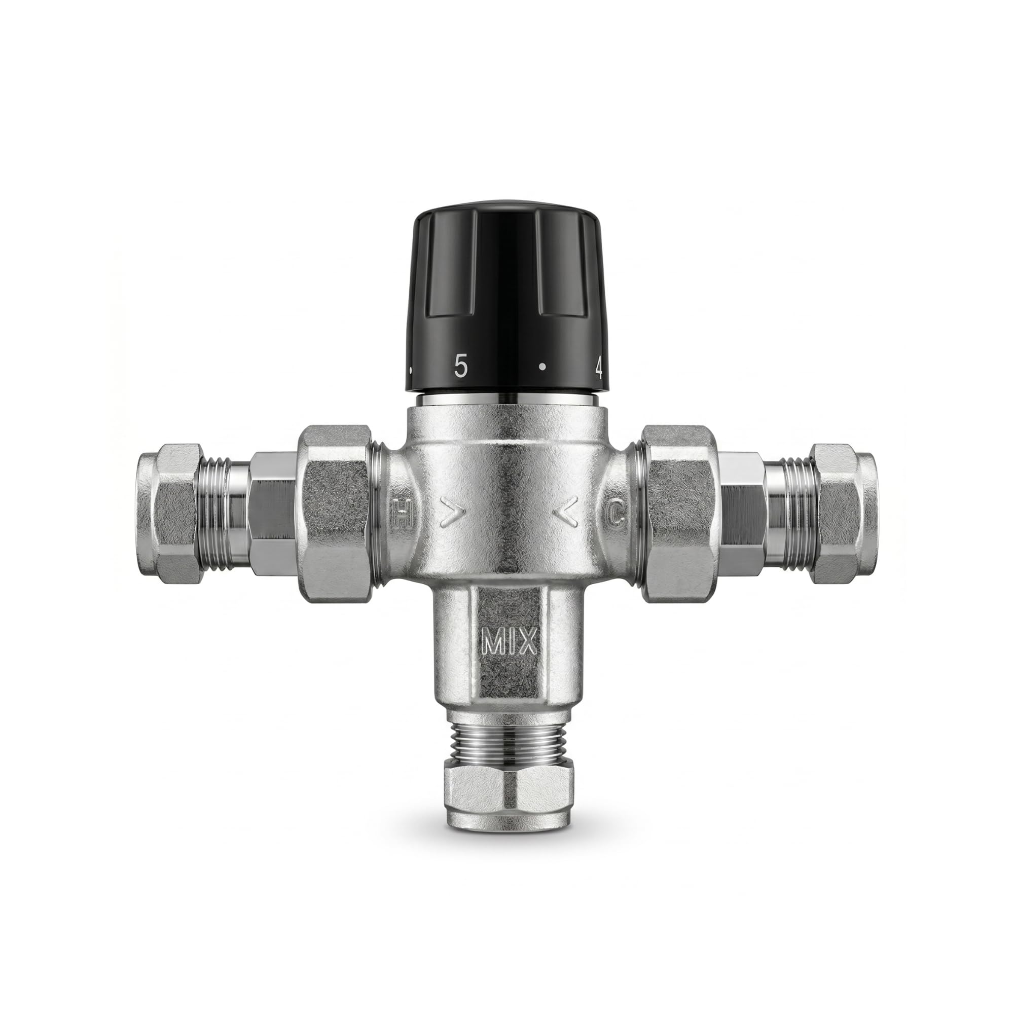 Hulthor Chrome Thermostatic Mixing Valve 15Mm – Tmv3 Tmv2 Approved Thermostatic Mixer Valve, Hot Water Blending Valve With 15Mm Compression, Tmv Valve For Shower Bath Basin Underfloor Heating –
