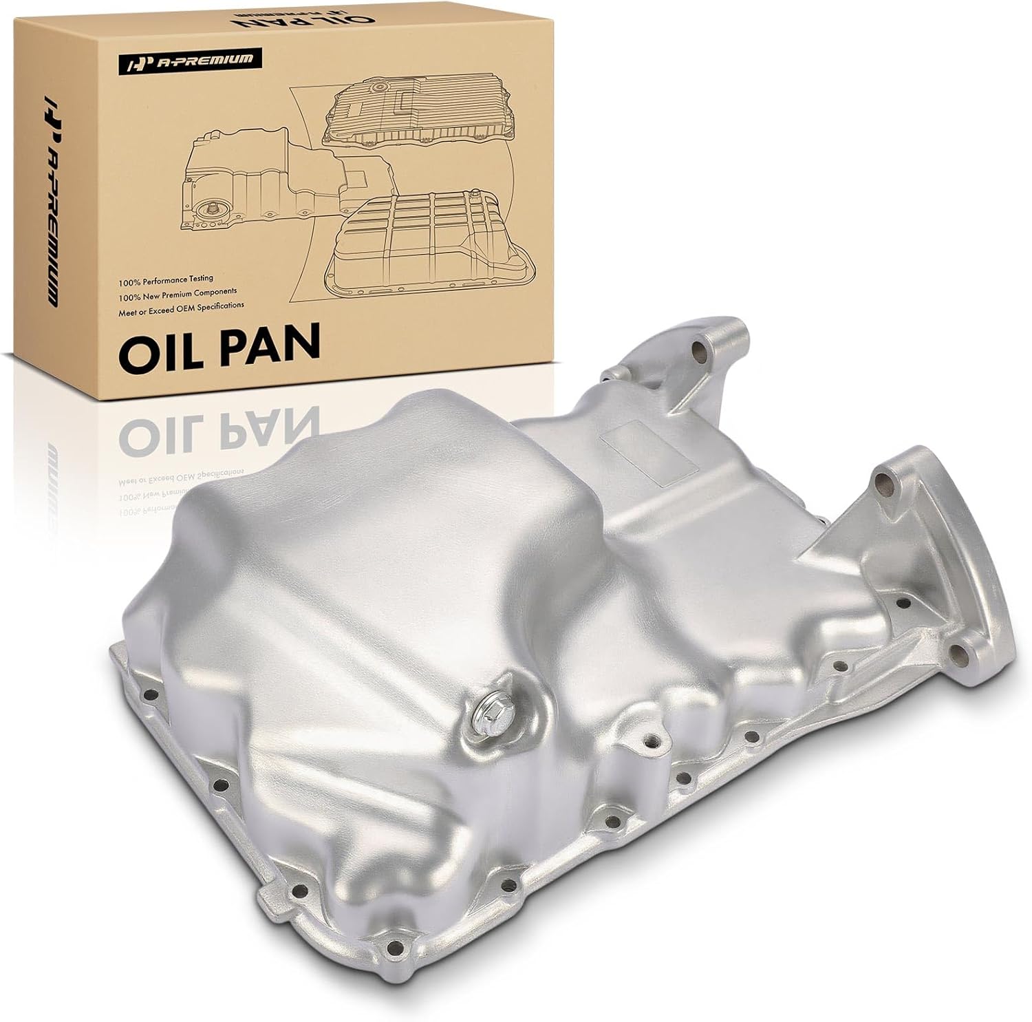 A-Premium Engine Oil Pan Sump with Drain Plug Compatible with Saturn Vue 2004 2005 2006 2007, 3.5L