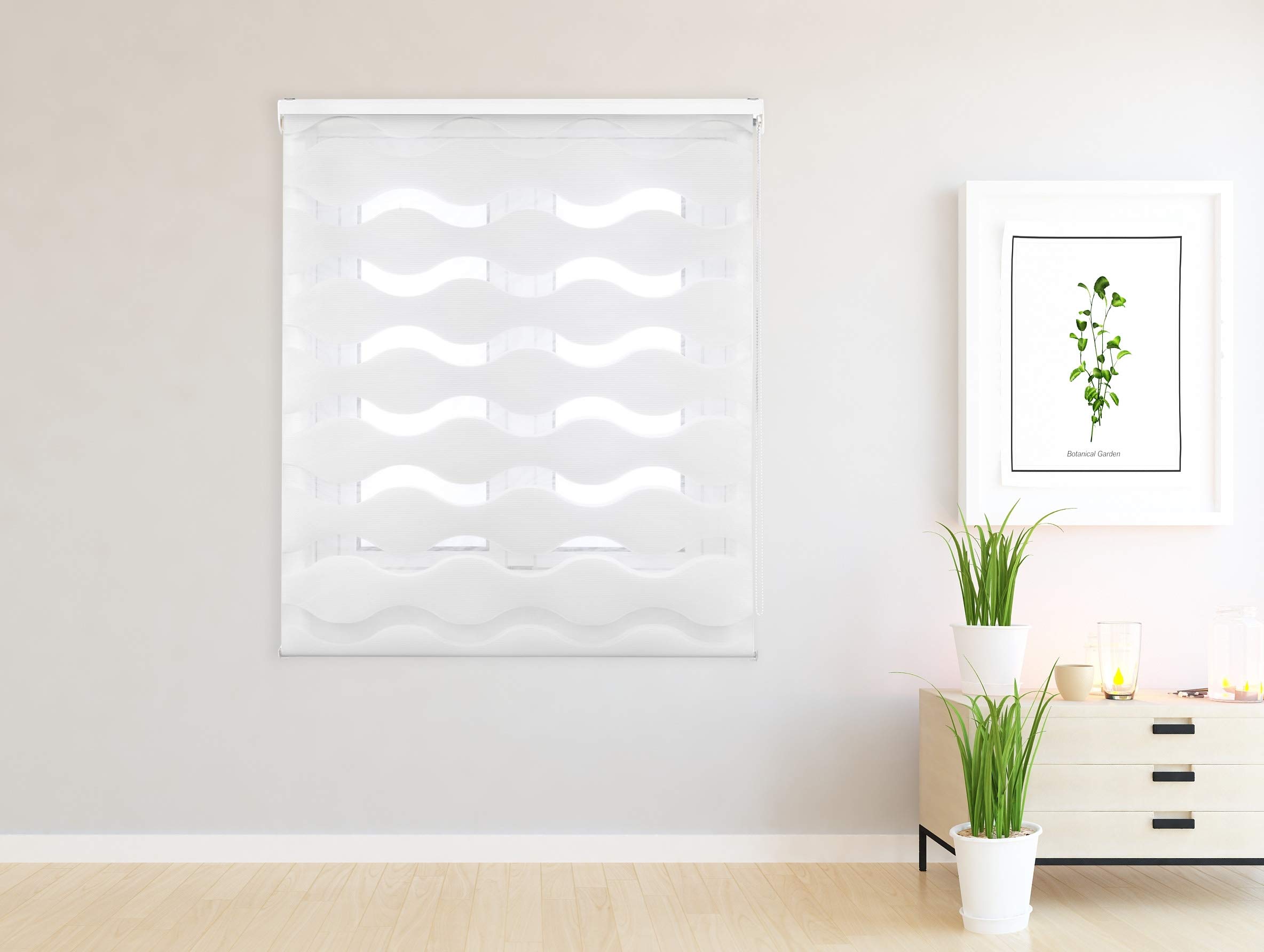 Blindecor Double épaisseur Nuit et jour méditerranéen, Blanc, 80 x 180 cm