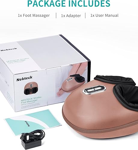 Miniatura 9 de Nekteck - Masajeador de pies Shiatsu con calor relajante, terapia de amasamiento profundo, compresión de aire, alivia el dolor de pies y mejora la