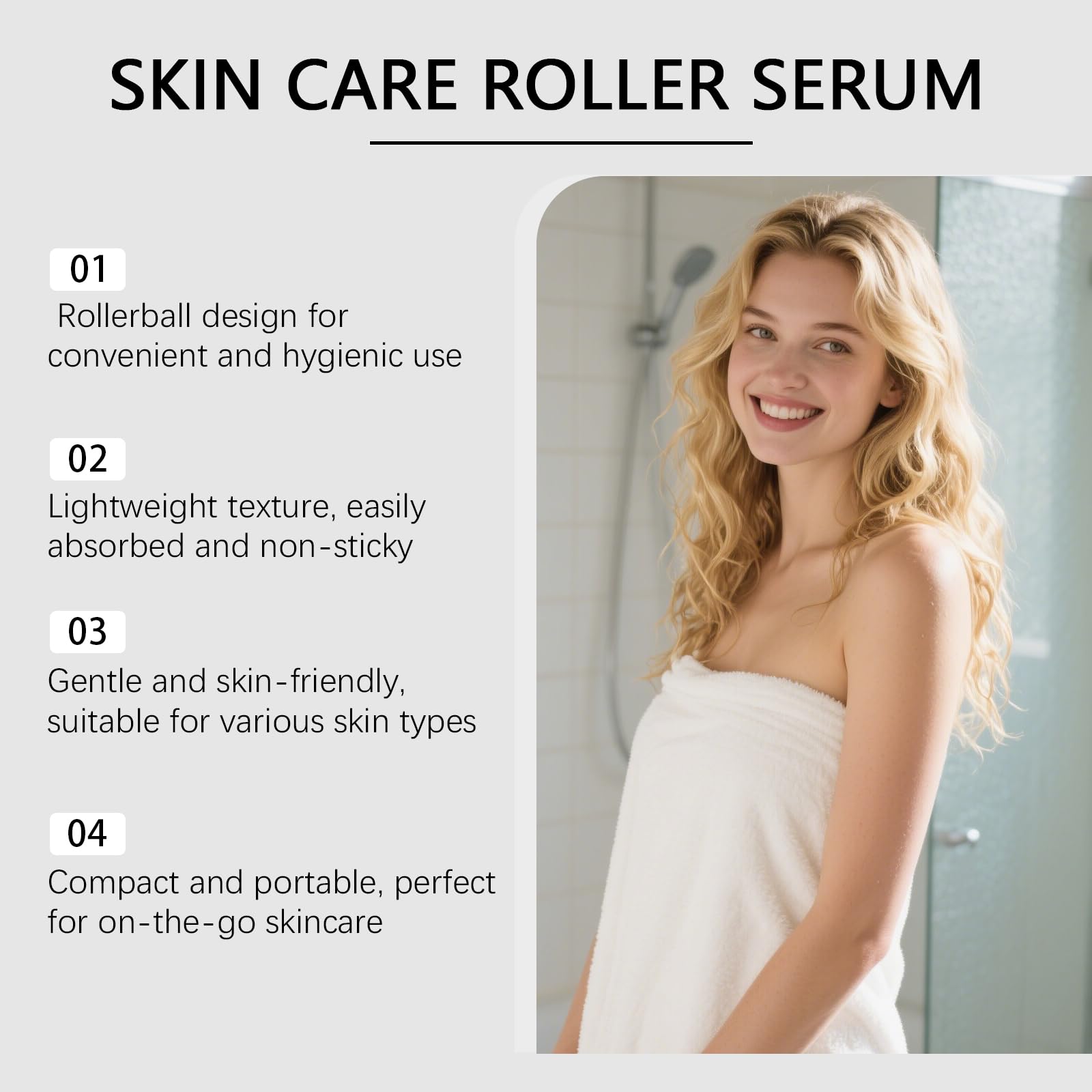Bio-Rizinusöl-Roller-Serum für die Hautpflege, feuchtigkeitsspendendes Gesichtsserum mit Rizinusöl, hydratisierender Roll-On für Gesicht, Hals, Augenpartie und trockene Haut (6pcs)