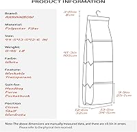 Vista 36 de AARAINBOW 1 Pack Hanging Handbag Purse Organizer for Closet, Hand Bag Organizer Holder 8 Pockets, Space Saving Wardrobe Purse Storage Organizer for