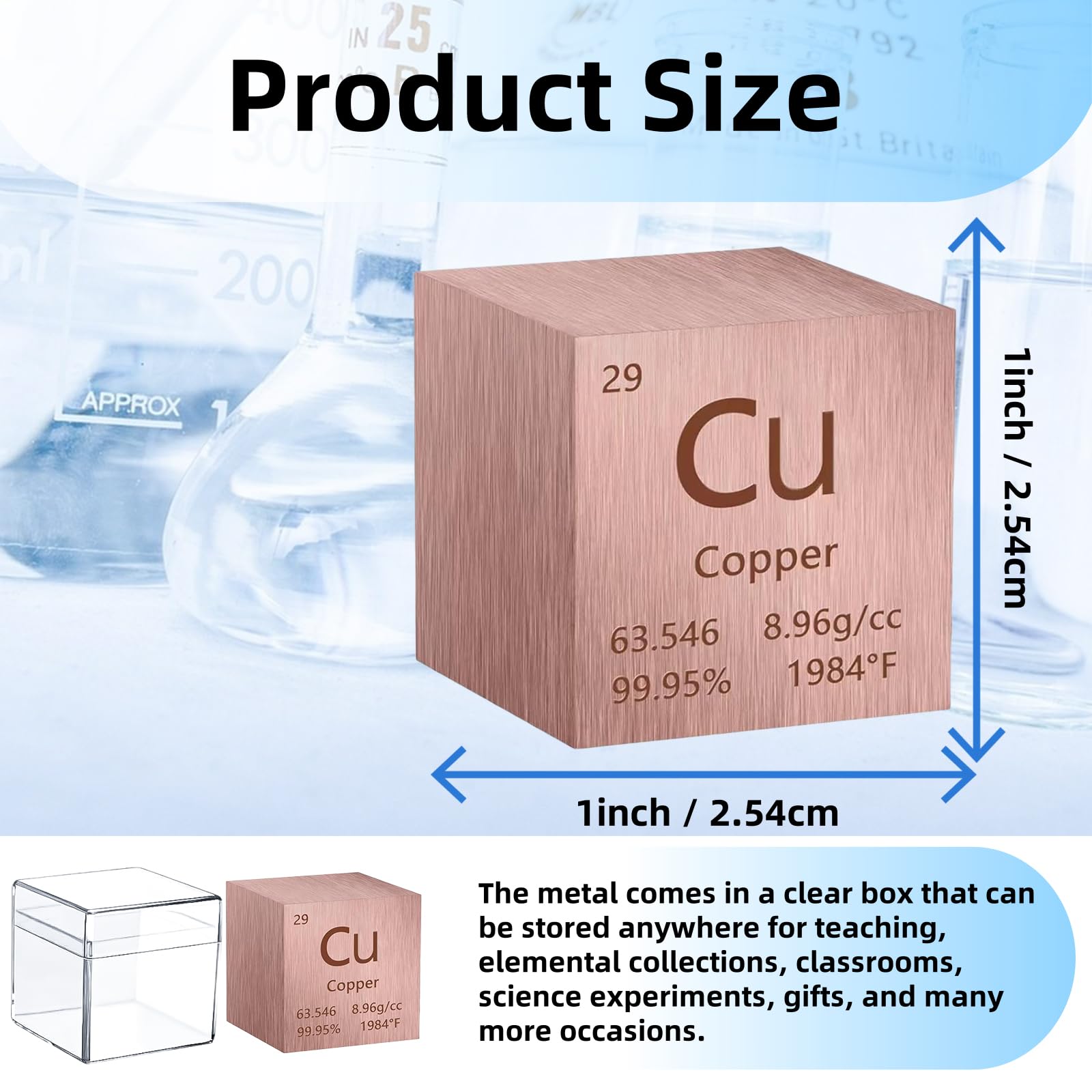 Copper Cube, Cube Metal Density Cube Metal Element Cube Periodic Table of Elements Collection Education Science with Cube High Density Cube Metal Block Cube Science Density Cube 1 inch