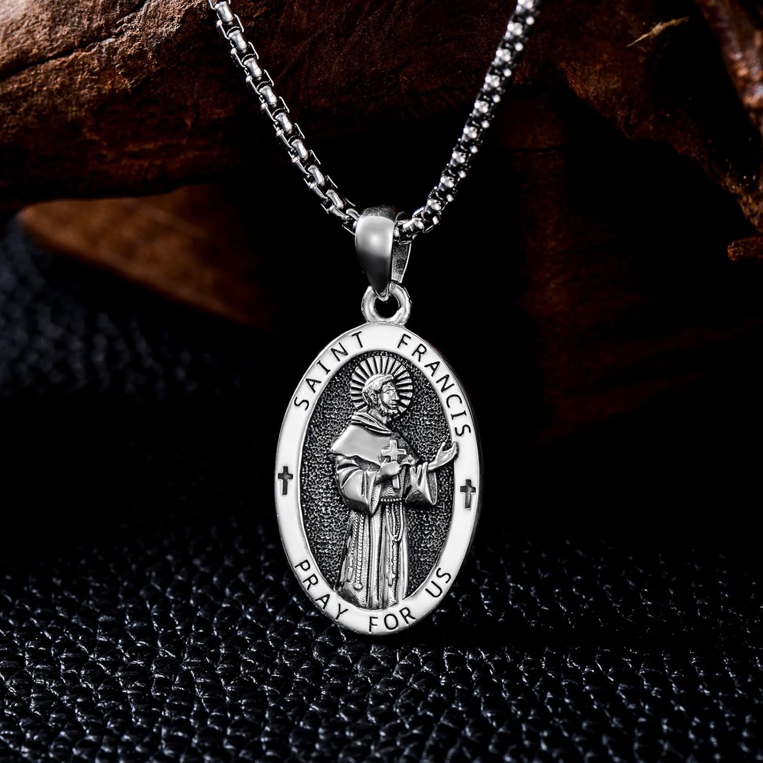 Saint Jude/Serenity Prayer/Jesus/Knights Templar/Michael/Francis/Virgin Mary/Benedict Necklace 925 Sterling Silver Amulrt Medal Pendant Jewelry Thanksgiving Day Gifts for Men Women - Image 5