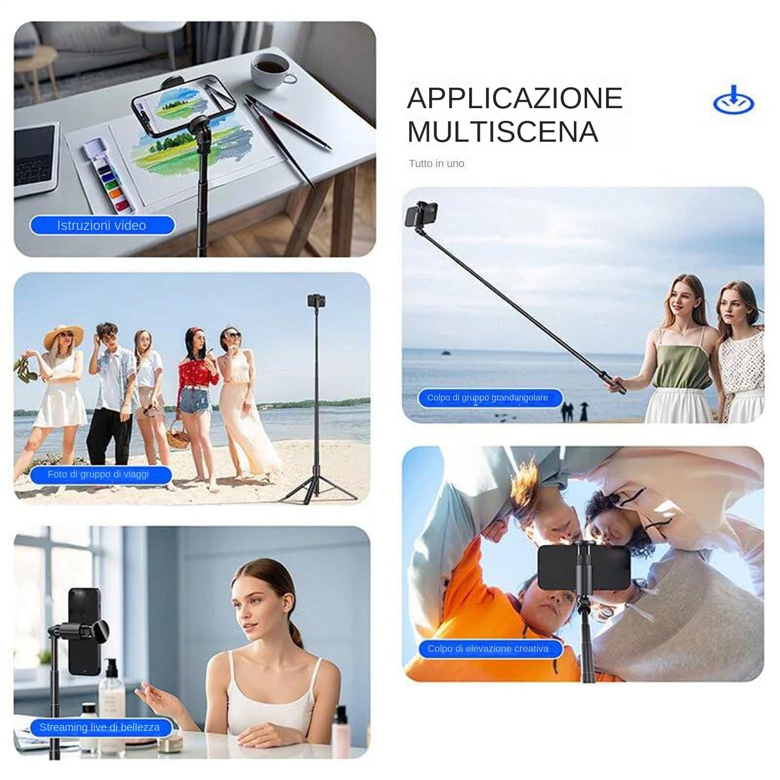 Selfie De Móvil Soporte Giratorio 360 Grados Para Vlogs Y Transmisión En | Trípode Inalámbrico Para Móvil Con Selfie Soporte De Fotos En Gimnasio, Cocina, Viajes, Familia Y