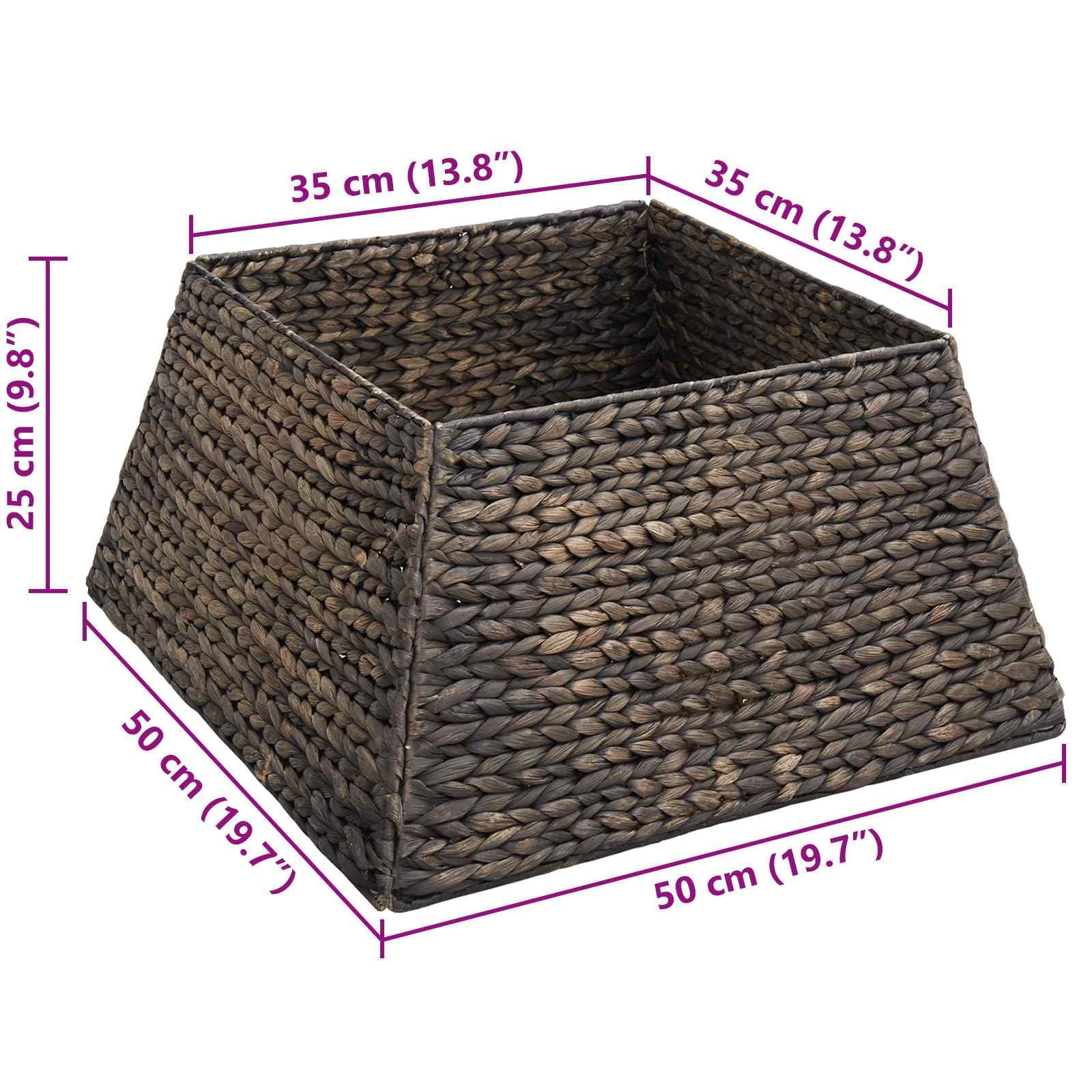Collier de sapin de Noël noir en jacinthe d'eau, 50 x 50 x 25 cm, tapis de sapin durable, housse de support de sapin chic pour salon, extérieur protégé