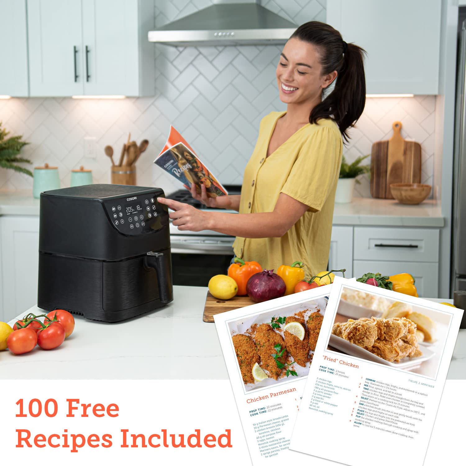 COSORI Air Fryer Oven with Rapid Air Circulation, 100 Recipes Cookbook