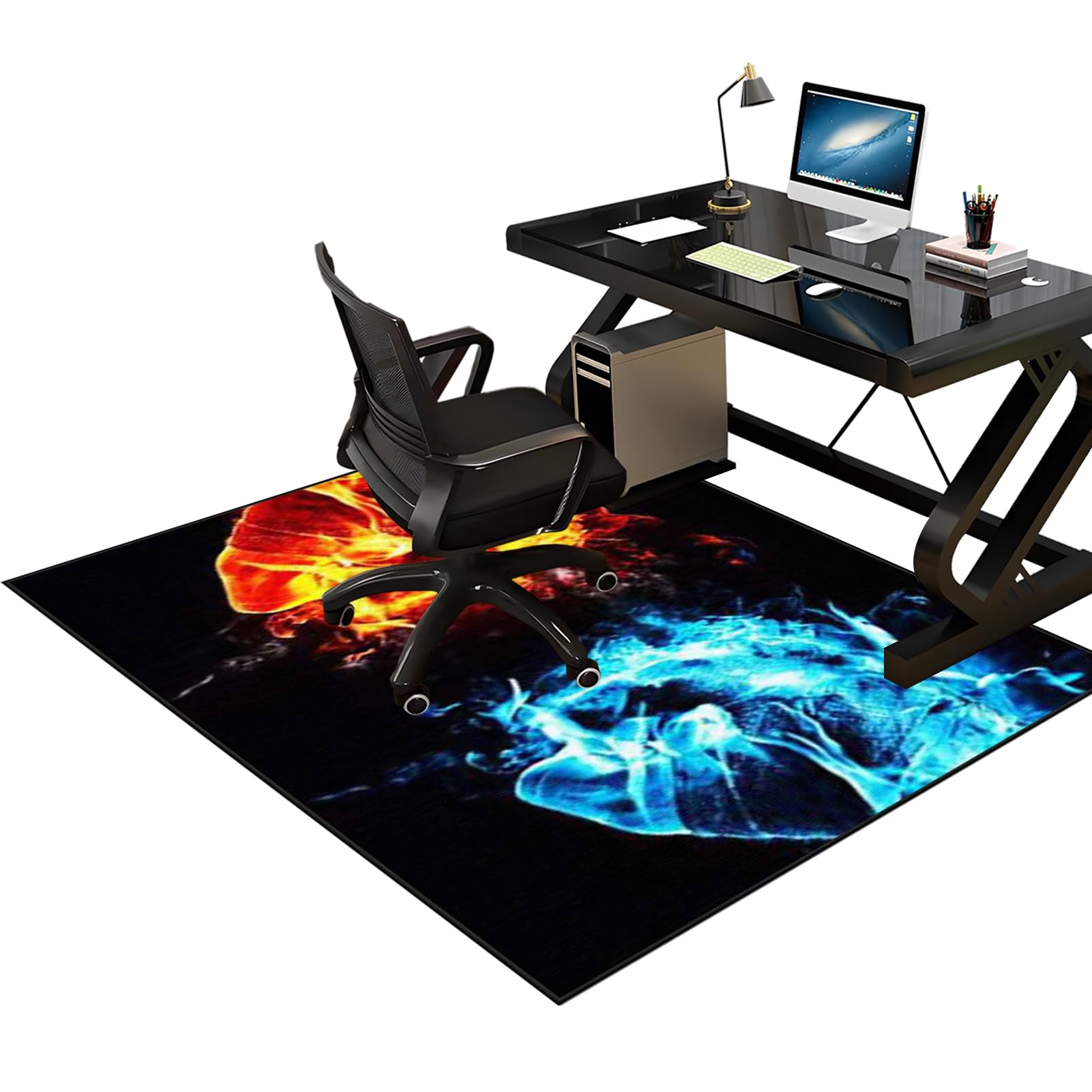 Tkuhknag Color 64 Gaming Chair Mat Non-Slip Protective, Office Carpet Protector Chair Mat, Floor Protector For Office Chair, 100 X 120 Cm Office Chair Mat For Hardwood Floor, Multi-Purpose Hard Floor Protection Mat